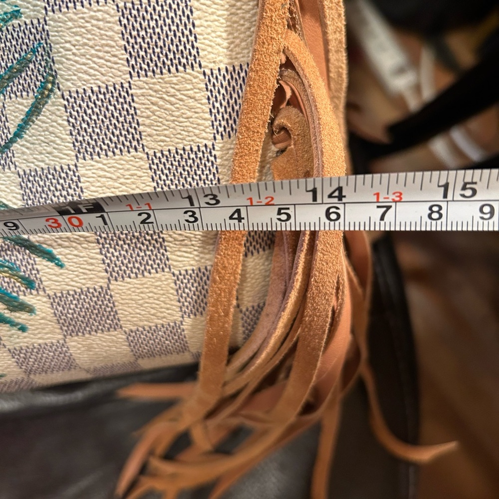 Louis Vuitton speedy 30 with handpainted, Peacock feather and fringe - Picture 10 of 13